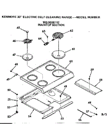 Maintop Section parts for Kenmore Range 103.9338112 (1039338112, 103 9338112) from AppliancePartsPros.com