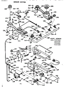Burner Section parts for Kenmore Range 103.7357140 (1037357140, 103 7357140) from AppliancePartsPros.com