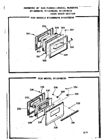 Oven Door Section parts for Kenmore Range 911.6158210 (9116158210, 911 6158210) from AppliancePartsPros.com