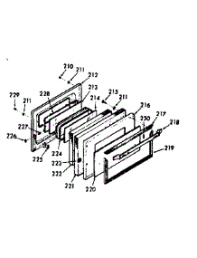 Oven Door Section parts for Kenmore Range 103.7177310 (1037177310, 103 7177310) from AppliancePartsPros.com