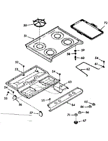 Main Top Section parts for Kenmore Range 103.7187120 (1037187120, 103 7187120) from AppliancePartsPros.com