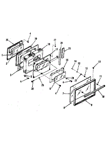 Oven Door Section parts for Kenmore Range 911.7388810 (9117388810, 911 7388810) from AppliancePartsPros.com