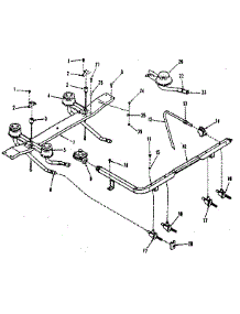 Top Burner Section parts for Kenmore Range 911.7388810 (9117388810, 911 7388810) from AppliancePartsPros.com