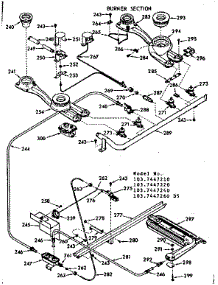Burner Section parts for Kenmore Range 103.7447240 (1037447240, 103 7447240) from AppliancePartsPros.com