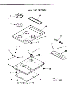 Main Top Section parts for Kenmore Range 103.3327910 (1033327910, 103 3327910) from AppliancePartsPros.com