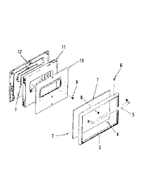 911.3638611 Oven Door parts for Kenmore Range 911.3628611 (9113628611, 911 3628611) from AppliancePartsPros.com