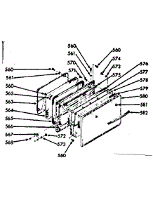 Oven Door Section parts for Kenmore Range 103.9957061 (1039957061, 103 9957061) from AppliancePartsPros.com