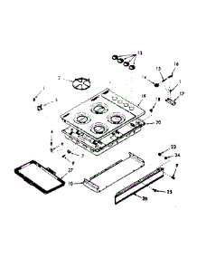 Main Top Section parts for Kenmore Range 103.7867360 (1037867360, 103 7867360) from AppliancePartsPros.com