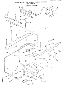 Burner Section parts for Kenmore Range 911.7258411 (9117258411, 911 7258411) from AppliancePartsPros.com