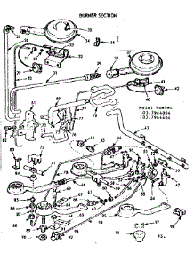 Burner Section parts for Kenmore Range 103.7964404 (1037964404, 103 7964404) from AppliancePartsPros.com