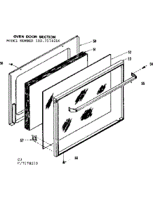 Oven Door Section parts for Kenmore Range 119.7178210 (1197178210, 119 7178210) from AppliancePartsPros.com