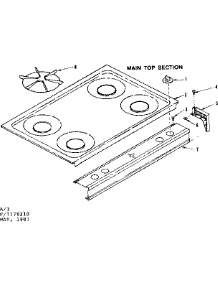 Maintop Section parts for Kenmore Range 119.7178210 (1197178210, 119 7178210) from AppliancePartsPros.com