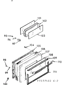 Oven Door Section parts for Kenmore Range 103.7277422 (1037277422, 103 7277422) from AppliancePartsPros.com
