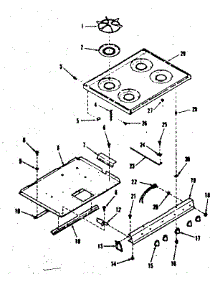 Main Top Section parts for Kenmore Range 911.7358611 (9117358611, 911 7358611) from AppliancePartsPros.com