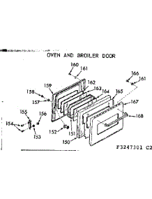 Oven And Broiler Door parts for Kenmore Range 103.3247301 (1033247301, 103 3247301) from AppliancePartsPros.com