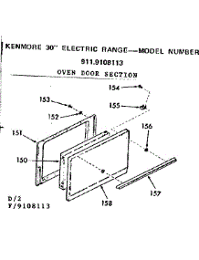 Oven Door Section parts for Kenmore Range 911.9108113 (9119108113, 911 9108113) from AppliancePartsPros.com