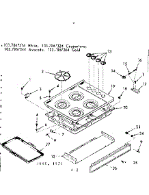 Main Top Section parts for Kenmore Range 103.7867324 (1037867324, 103 7867324) from AppliancePartsPros.com
