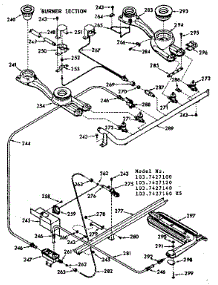Burner Section parts for Kenmore Range 103.7427160 (1037427160, 103 7427160) from AppliancePartsPros.com