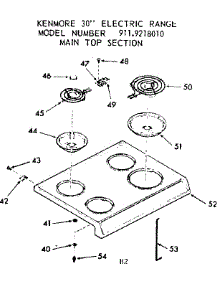Main Top Section parts for Kenmore Range 911.9218010 (9119218010, 911 9218010) from AppliancePartsPros.com