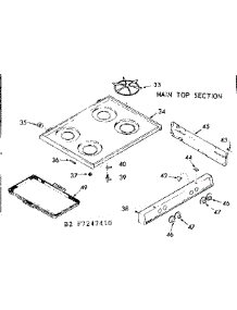 Main Top Section parts for Kenmore Range 911.7247410 (9117247410, 911 7247410) from AppliancePartsPros.com