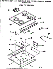 Main Top Section parts for Kenmore Range 103.7358210 (1037358210, 103 7358210) from AppliancePartsPros.com
