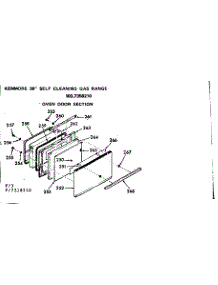 Oven Door Section parts for Kenmore Range 103.7358210 (1037358210, 103 7358210) from AppliancePartsPros.com