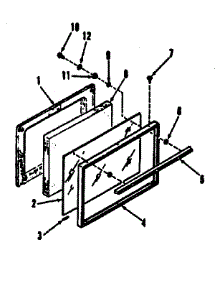 Oven Door Section parts for Kenmore Range 911.7218810 (9117218810, 911 7218810) from AppliancePartsPros.com