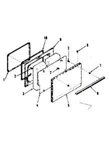 Oven Door Section parts for Kenmore Range 911.7318610 (9117318610, 911 7318610) from AppliancePartsPros.com