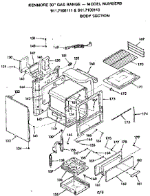 Body Section parts for Kenmore Range 911.7108113 (9117108113, 911 7108113) from AppliancePartsPros.com
