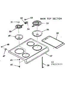 Main Top Section parts for Kenmore Range 911.9257611 (9119257611, 911 9257611) from AppliancePartsPros.com