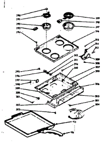 Main Top Section parts for Kenmore Range 103.9946740 (1039946740, 103 9946740) from AppliancePartsPros.com