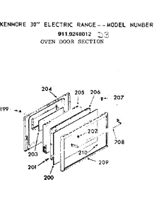 Oven Door Section parts for Kenmore Range 911.9248012 (9119248012, 911 9248012) from AppliancePartsPros.com