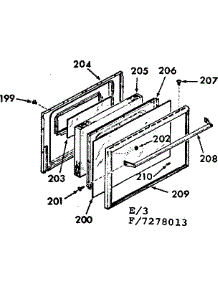 Oven Door Section parts for Kenmore Range 911.7278013 (9117278013, 911 7278013) from AppliancePartsPros.com