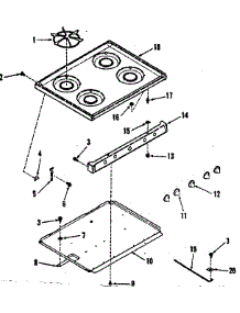 Main Top Section parts for Kenmore Range 911.7148510 (9117148510, 911 7148510) from AppliancePartsPros.com