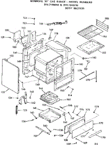 Body Section parts for Kenmore Range 911.7248210 (9117248210, 911 7248210) from AppliancePartsPros.com