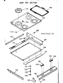 Main Top Section parts for Kenmore Range 103.7277411 (1037277411, 103 7277411) from AppliancePartsPros.com