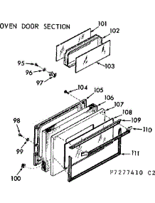 Oven Door Section parts for Kenmore Range 103.7277411 (1037277411, 103 7277411) from AppliancePartsPros.com