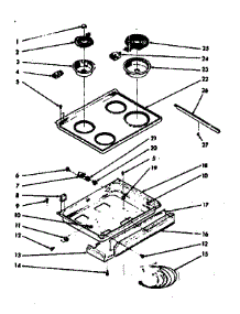 Main Top Section parts for Kenmore Range 103.9786700 (1039786700, 103 9786700) from AppliancePartsPros.com