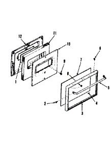 Oven Door Section parts for Kenmore Range 911.4538690 (9114538690, 911 4538690) from AppliancePartsPros.com