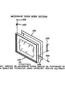Microwave Oven Door Section parts for Kenmore Range 103.9877912 (1039877912, 103 9877912) from AppliancePartsPros.com