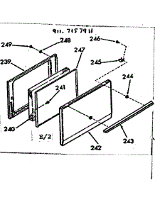 Oven Door Section parts for Kenmore Range 911.7157911 (9117157911, 911 7157911) from AppliancePartsPros.com