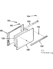 Oven Door Section parts for Kenmore Range 911.6198112 (9116198112, 911 6198112) from AppliancePartsPros.com
