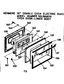 Oven Door-Lower Body parts for Kenmore Range 103.9858010 (1039858010, 103 9858010) from AppliancePartsPros.com