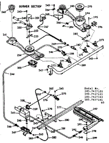 Burner Section parts for Kenmore Range 103.7427121 (1037427121, 103 7427121) from AppliancePartsPros.com