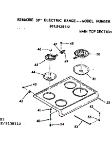 Main Top Section parts for Kenmore Range 911.9138112 (9119138112, 911 9138112) from AppliancePartsPros.com