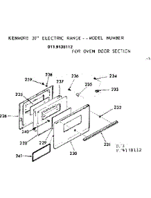 Oven Door Section parts for Kenmore Range 911.9138112 (9119138112, 911 9138112) from AppliancePartsPros.com