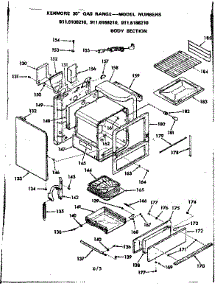 Body Section parts for Kenmore Range 911.6168210 (9116168210, 911 6168210) from AppliancePartsPros.com