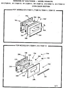 Oven Door Section parts for Kenmore Range 911.7128111 (9117128111, 911 7128111) from AppliancePartsPros.com
