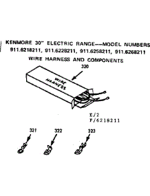 Wire Harness And Components parts for Kenmore Range 911.6258211 (9116258211, 911 6258211) from AppliancePartsPros.com