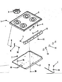 Main Top Section parts for Kenmore Range 911.7238510 (9117238510, 911 7238510) from AppliancePartsPros.com